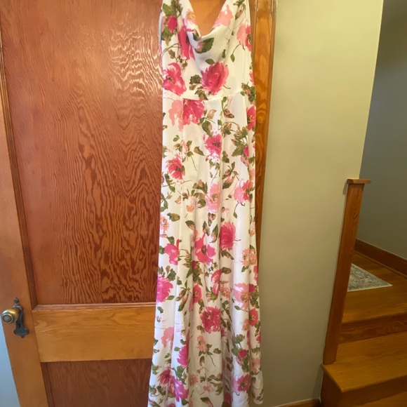 Petal & Pup Violetta Floral Cowl Neck Maxi, Pink and Ivory - Picture 4 of 9